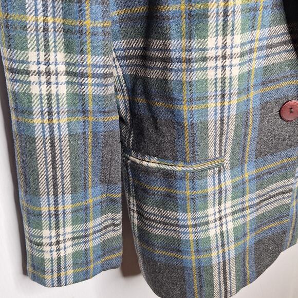Vintage 90s Plaid Wool Blazer Women's 8P Petite Preppy Academia Classic Savannah - Picture 6 of 9